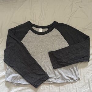 American Apparel Long Sleeve Tee - Black and Gray